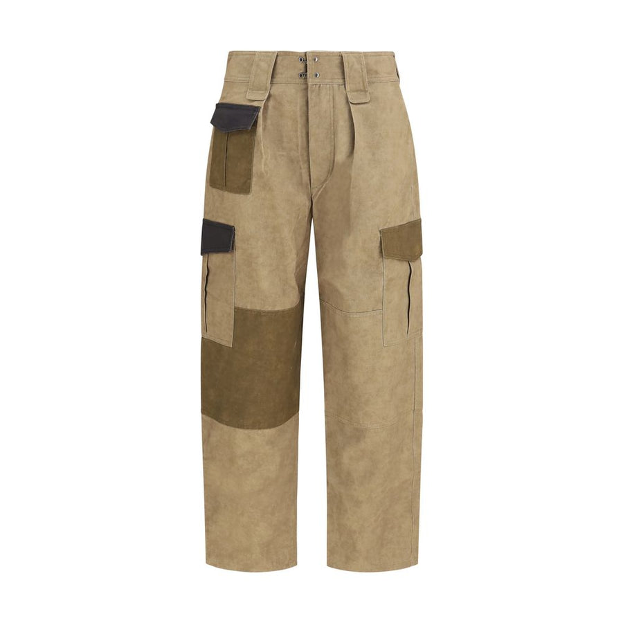 Bicolor Cotton Cargo Pants