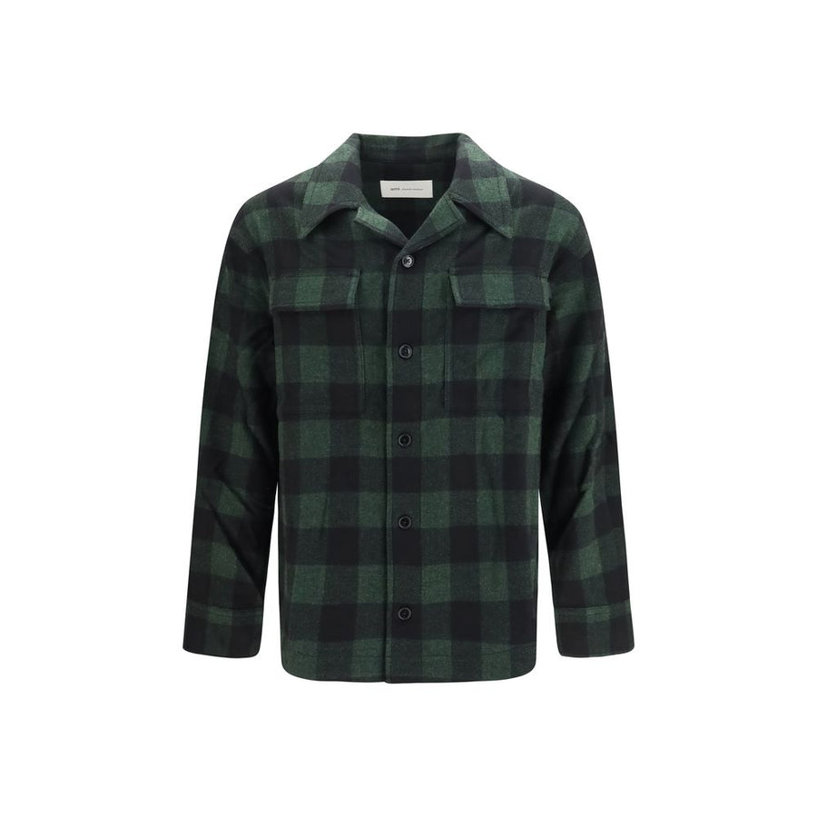 Bicolor Wool Oves Aries Pattern Shirt