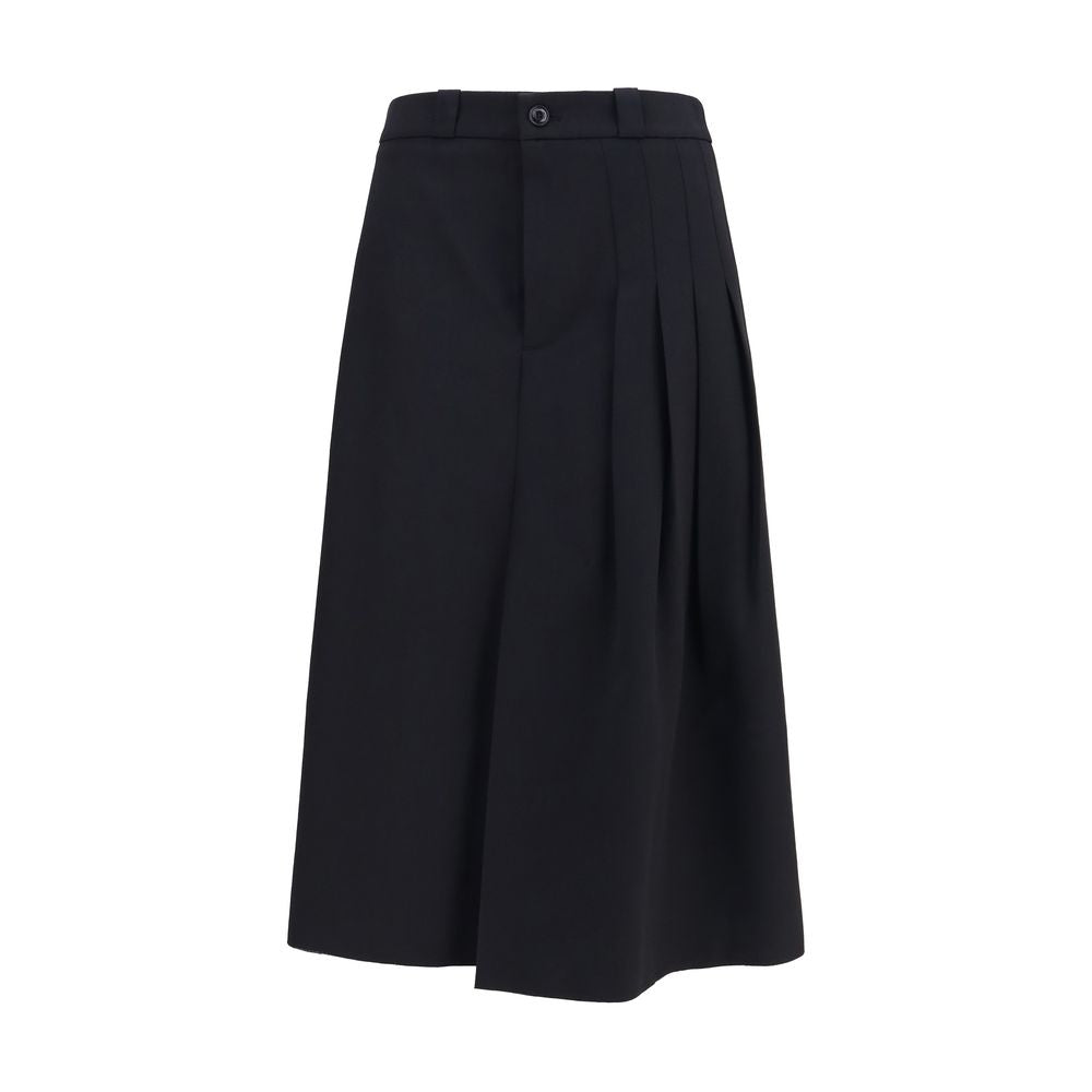 Black Wool Oves Aries Midi Skirt