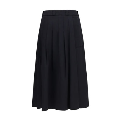 Black Wool Oves Aries Midi Skirt