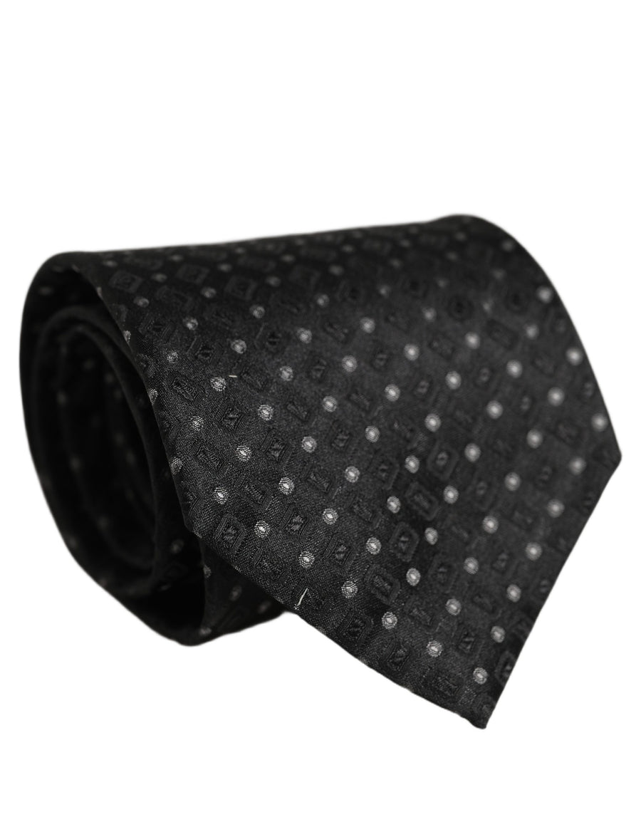 Black Jacquard Silk Adjustable Men Necktie Accessory Tie