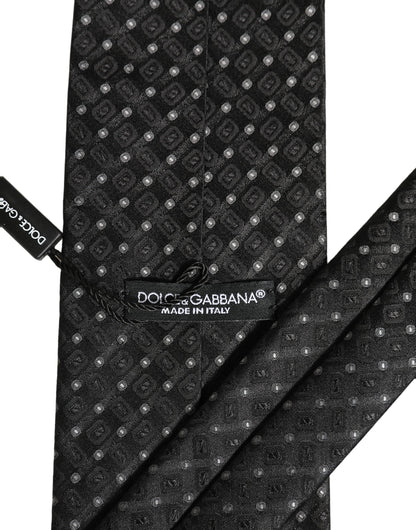 Black Jacquard Silk Adjustable Men Necktie Accessory Tie
