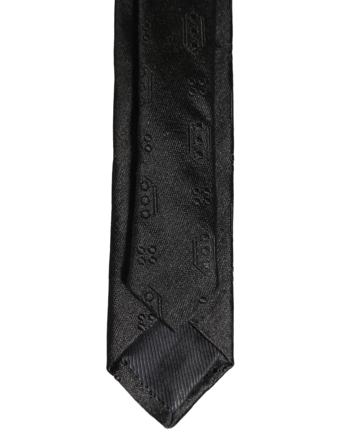 Black Silk Jacquard Adjustable Men Necktie Accessory Tie