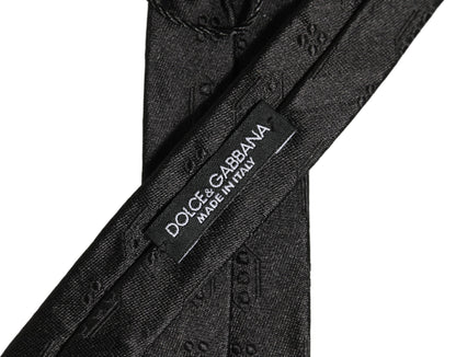 Black Silk Jacquard Adjustable Men Necktie Accessory Tie