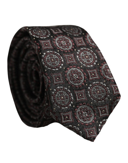 Dark Purple Geometric Adjustable Necktie Accessory Tie