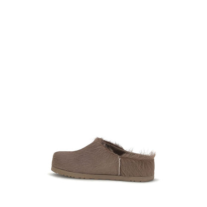 Brown Nubuc Leather Clogs
