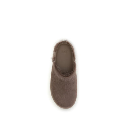 Brown Nubuc Leather Clogs