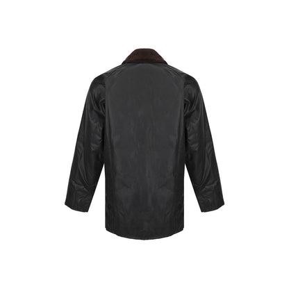 Black Cotton Full-Length Jacket