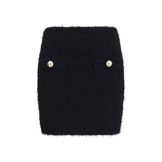 Black Viscose Mini Skirt
