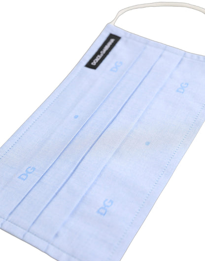 Light Blue DG Monogram Pleat Elastic Ear Strap Face Mask