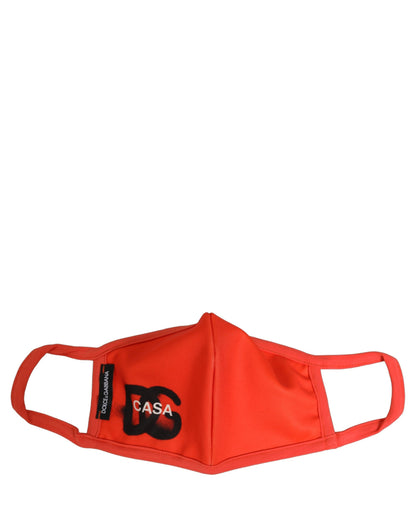 Red Polyester DG CASA Logo Elastic Ear Strap Face Mask
