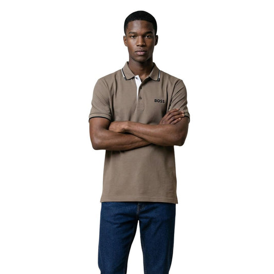 Beige Cotton Polo Shirt