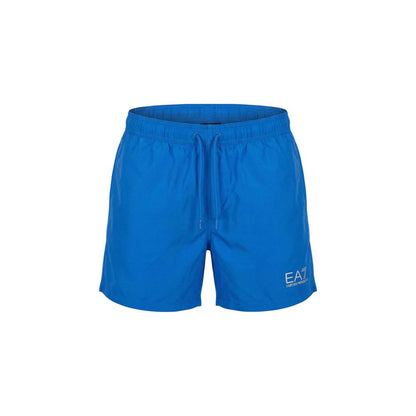 Blue Polyester Swim Shorts