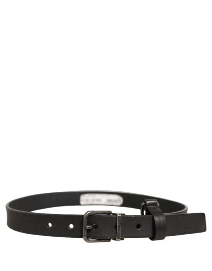 Black Leather Antique Finish Buckle Belt