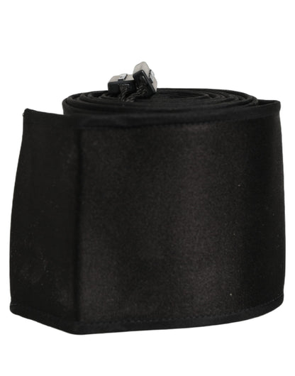 Black Satin Silk Wide Band Waist Cintura Belt