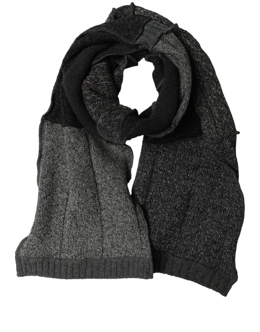 Multicolor Patchwork Wool Knit Shawl Scarf