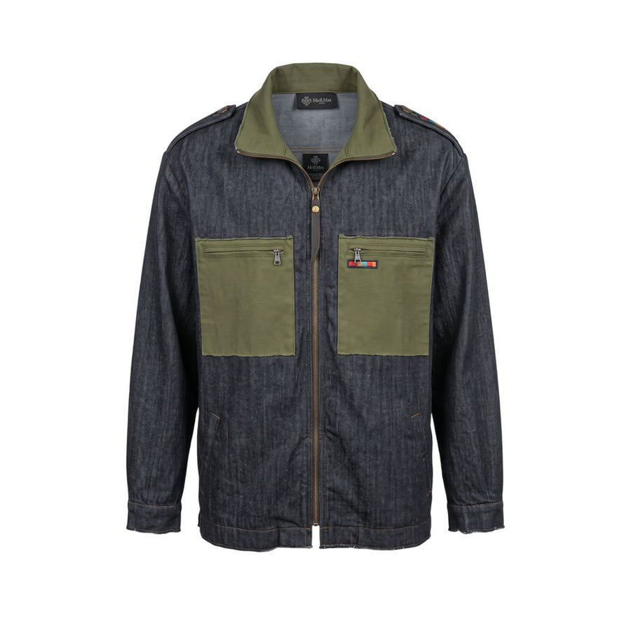 Grey Cotton Men Jacket
