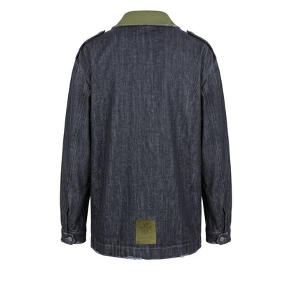 Grey Cotton Men Jacket