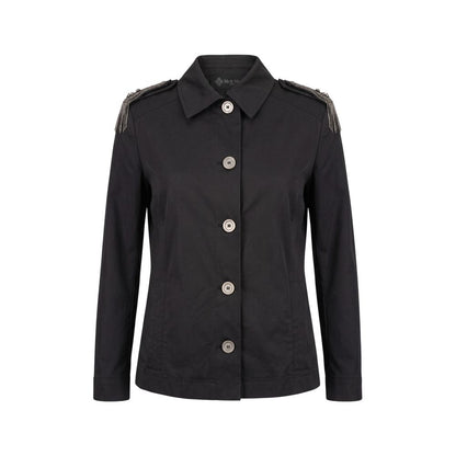 Black Cotton Women Jacket