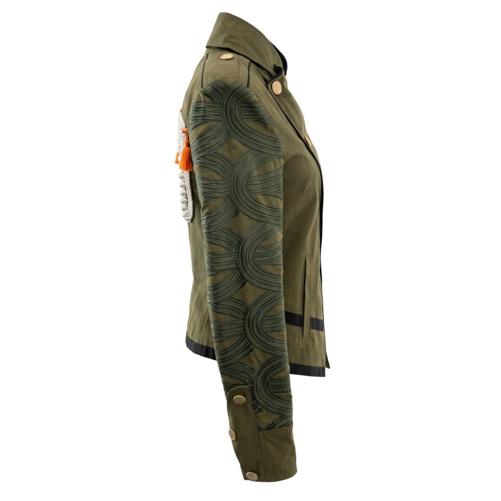 Green Cotton Women's Jacket