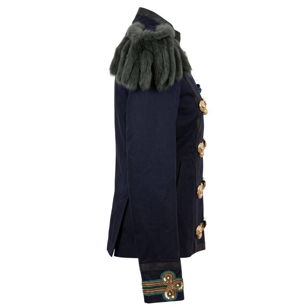 Blue Cotton Women's Jacket