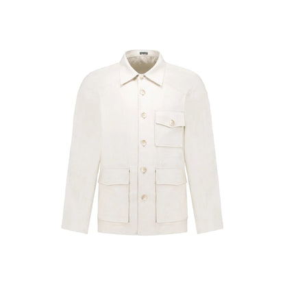 Beige Linen Full-Length Jacket