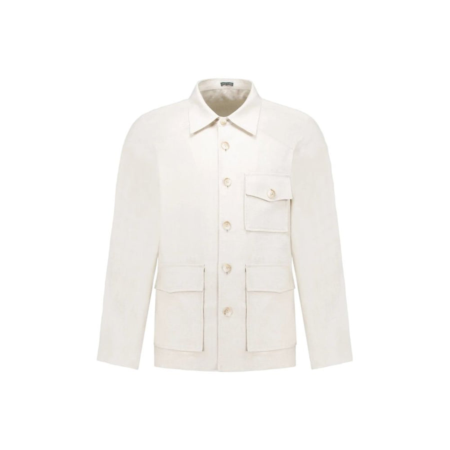 Beige Linen Full-Length Jacket