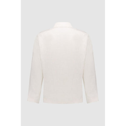 Beige Linen Full-Length Jacket