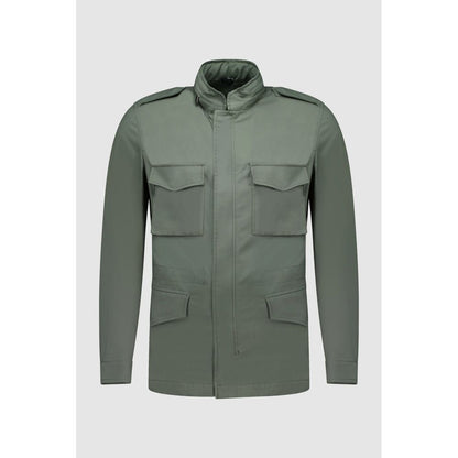 Green Cotton Full-Length Jacket