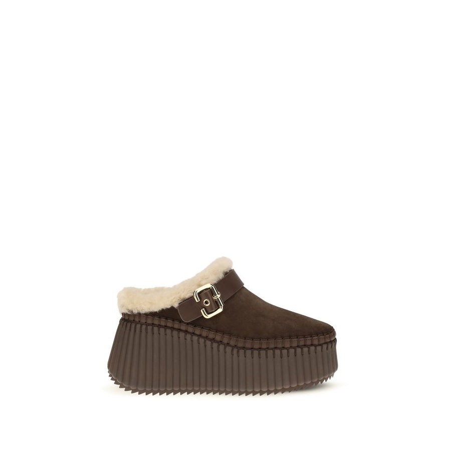 Brown Calf Leather Bos Taurus Mules
