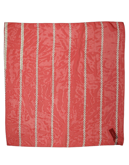 Red Silk Braided Rope Square Foulard Scarf