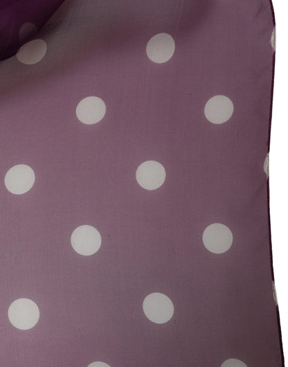 Purple White Polka Dot Square Foulard Scarf
