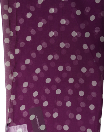 Purple White Polka Dot Shawl Stole Scarf