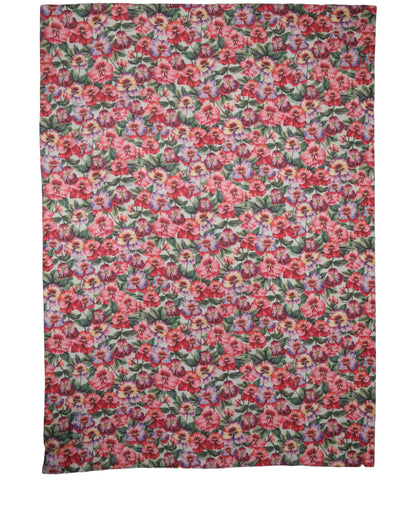 Multicolor Floral Cotton Lace Stole Scarf