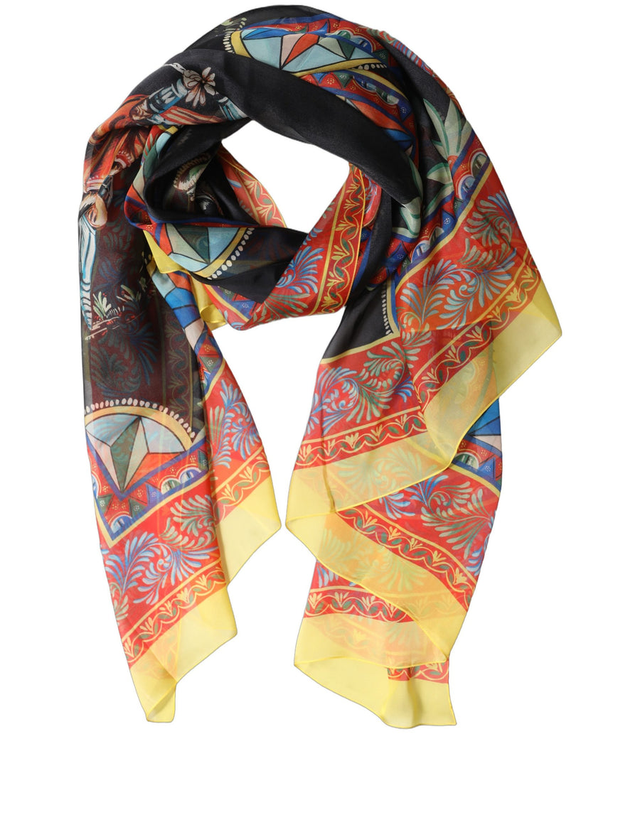 Multicolor Silk Printed Shawl Stole Scarf