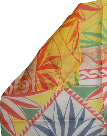 Multicolor Geometric Square Foulard Scarf