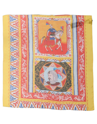 Multicolor Silk Printed Square Foulard Scarf