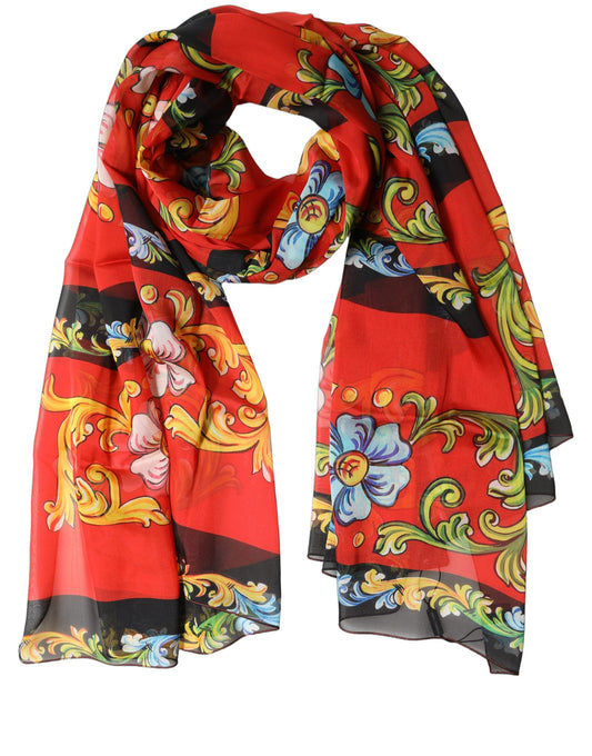 Multicolor Floral Silk Shawl Stole Scarf