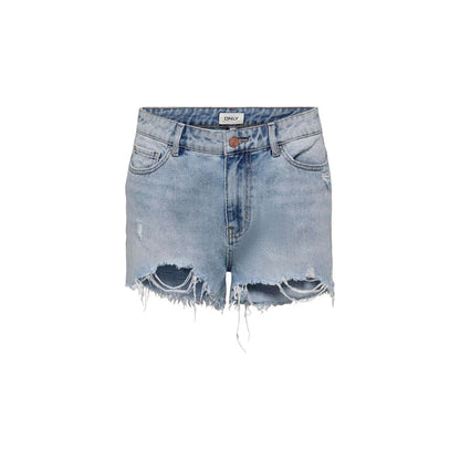 Light Blue Cotton Shorts