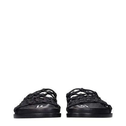 Black Leather Slippers