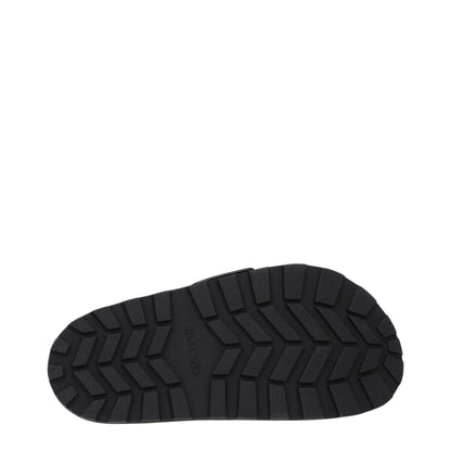 Black Leather Slippers