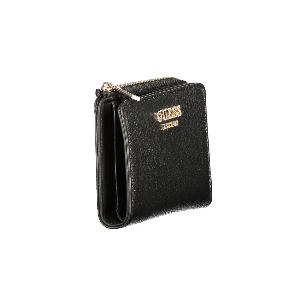 Black Polyurethane Womens Wallet