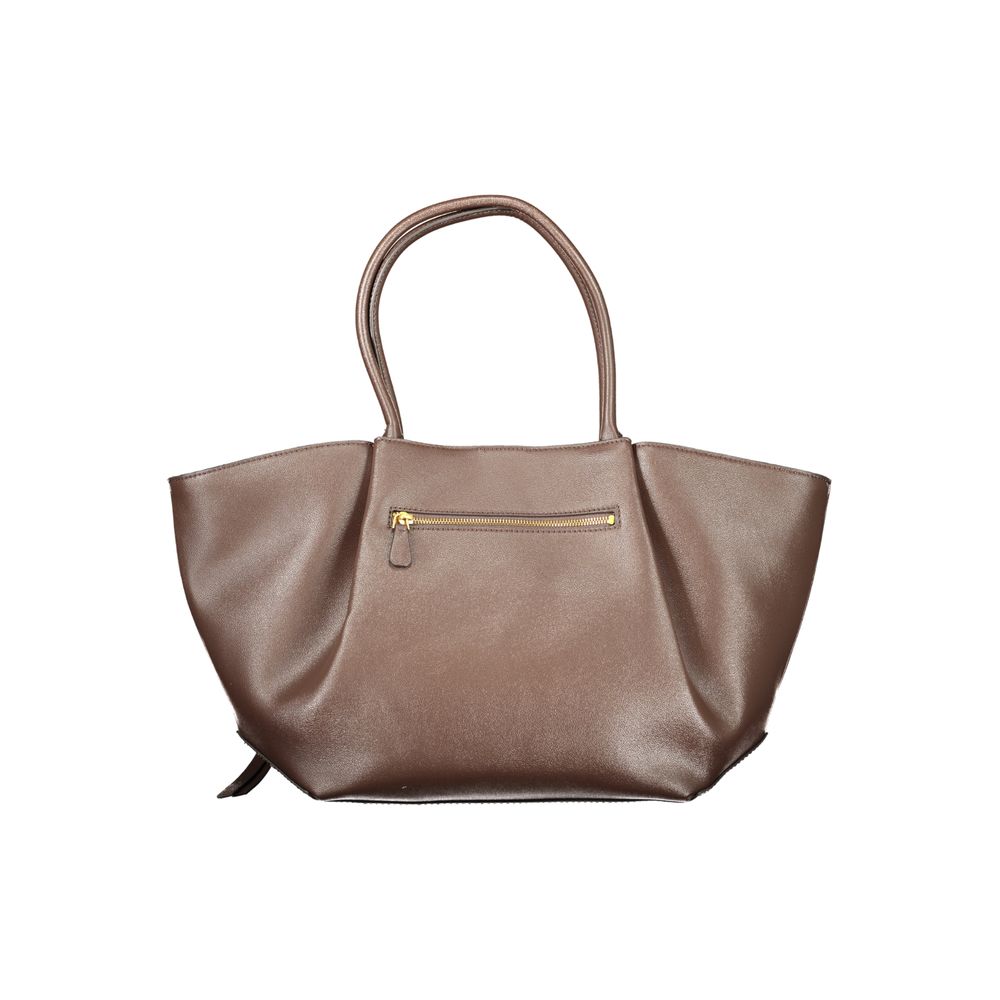 Brown Polyurethane Women's Bag
