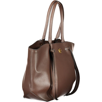 Brown Polyurethane Women's Bag