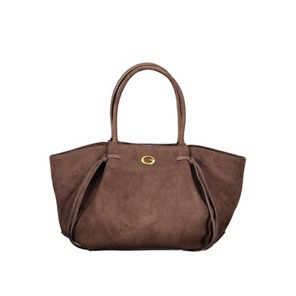 Brown Polyester Women Bag