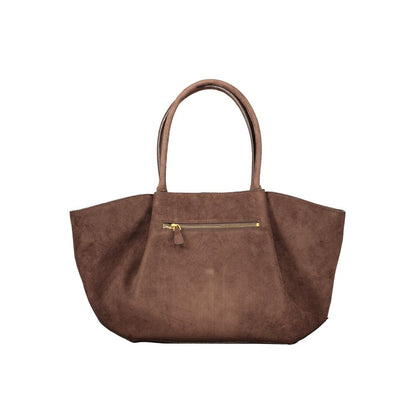 Brown Polyester Women Bag