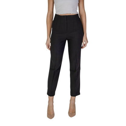 Black Recycled Polyester Casual Pants