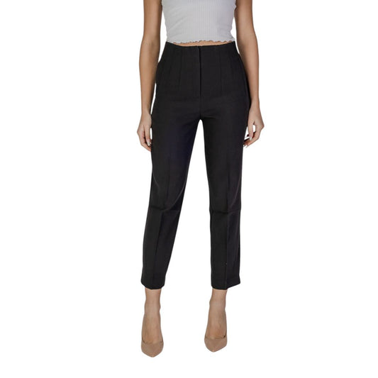 Black Recycled Polyester Casual Pants