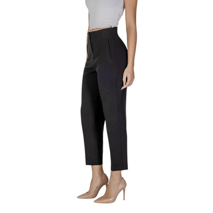 Black Recycled Polyester Casual Pants