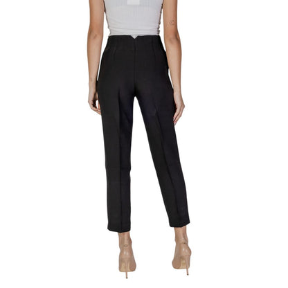 Black Recycled Polyester Casual Pants